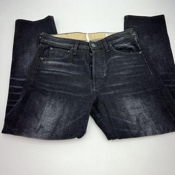 rag & bone Denim - Rag & Bone Maya High Rise Ankle Slim Worn Black Button Fly Jeans Size 27